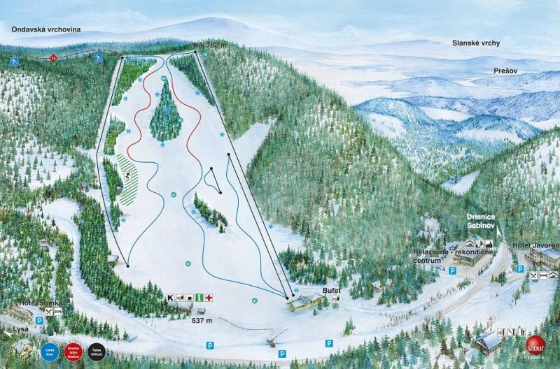 Mapa Ski Drienica